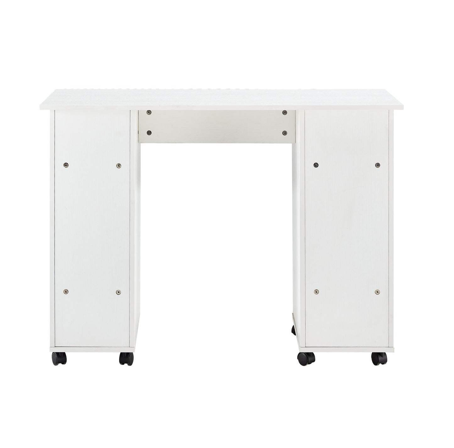 White Home Office Desk Table with Storage