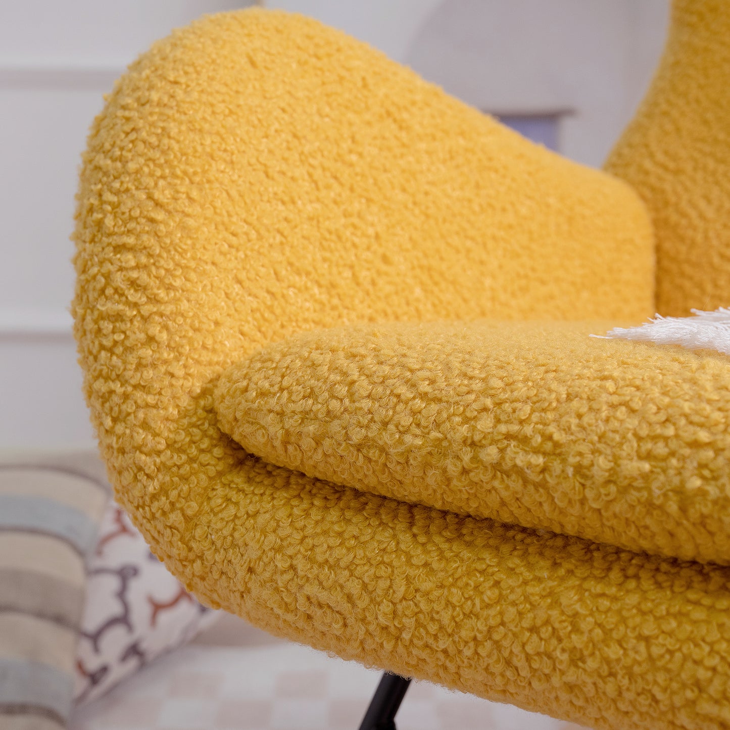 Yellow Fabric Rocking Chair