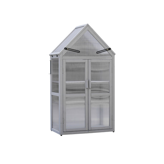 Small Green House for Yard, Patio, or Indoors, Light Grey