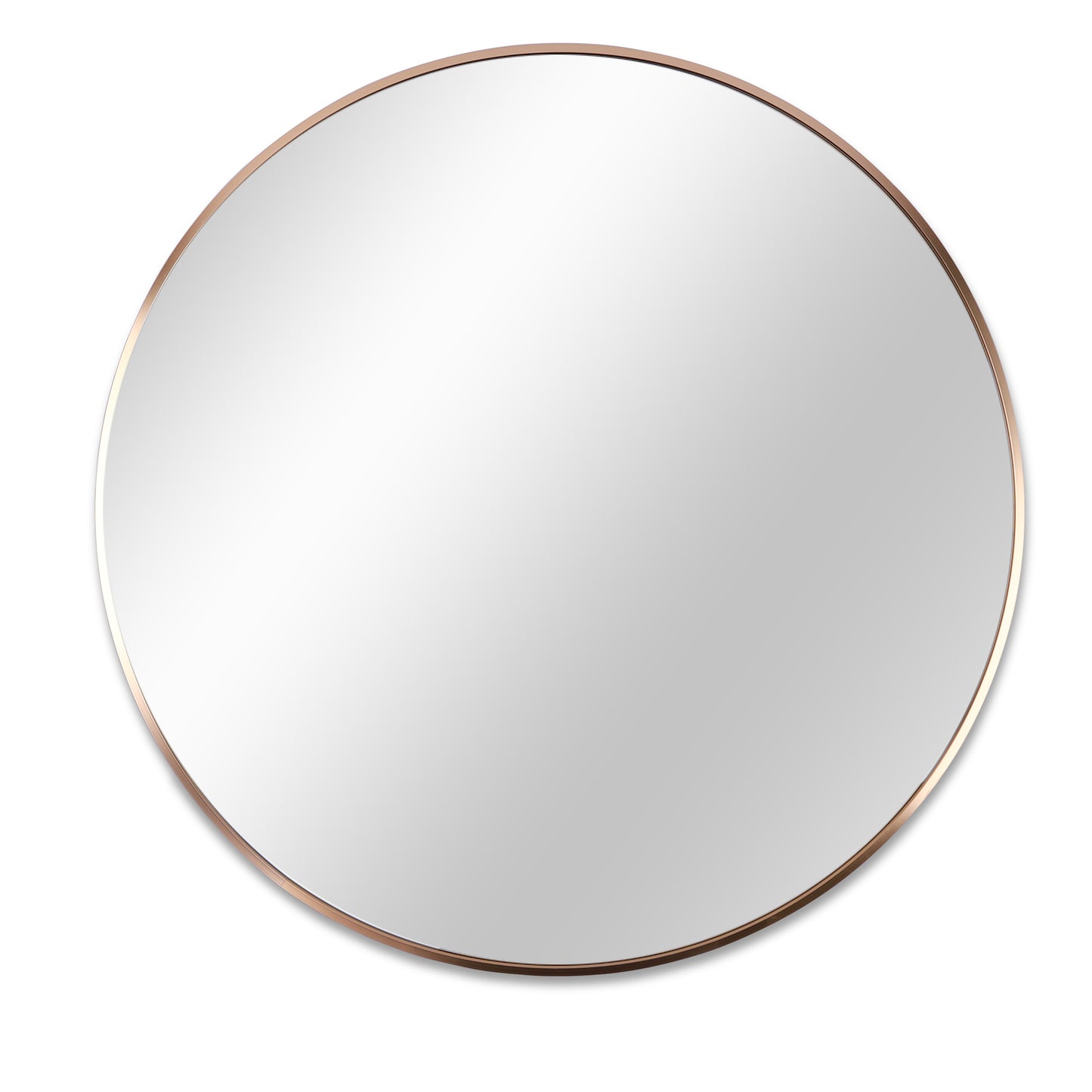 Round Mirror 32in Gold Metal Frame