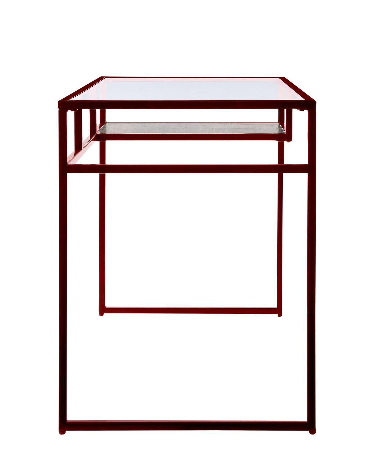 Glass Writing Desk with Red Trim