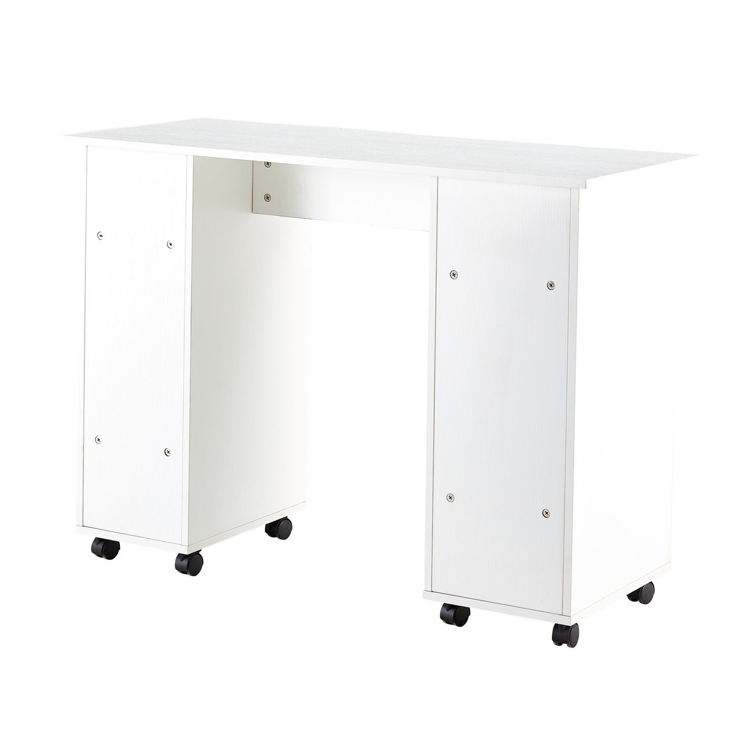 White Home Office Desk Table with Storage