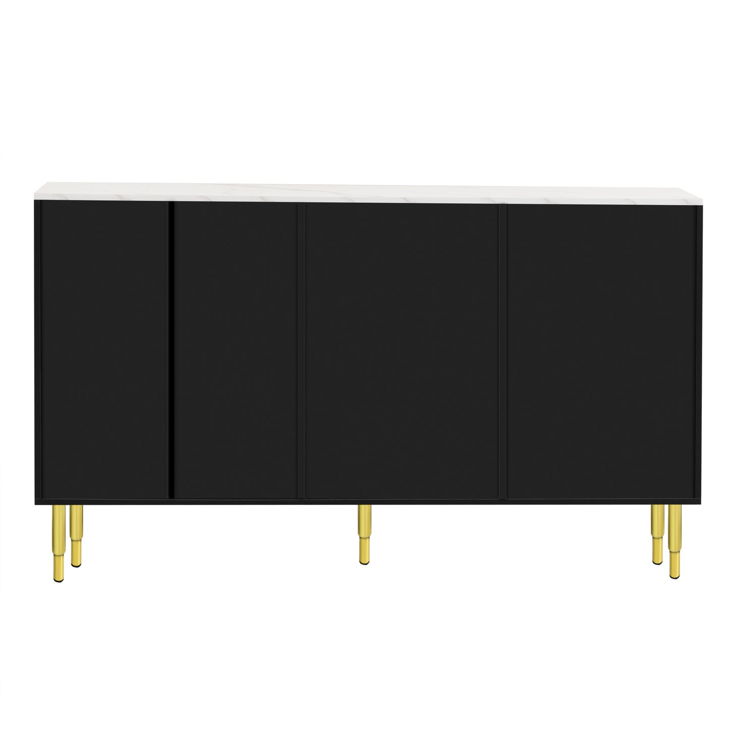 Contemporary Black and Gold Sideboard Buffet Cabinet