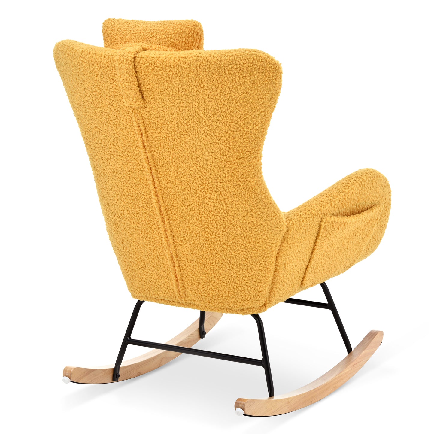 Yellow Fabric Rocking Chair