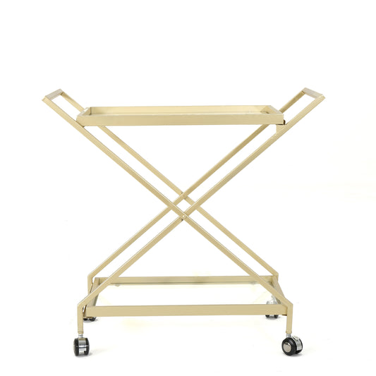 Tempered Glass Gold Bar Cart