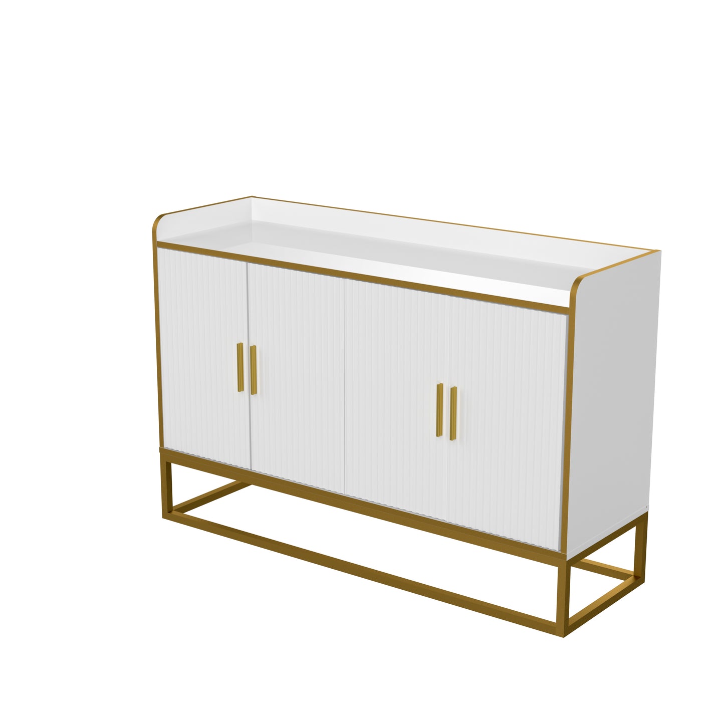 White Modern Kitchen Buffet Storage Cabinet