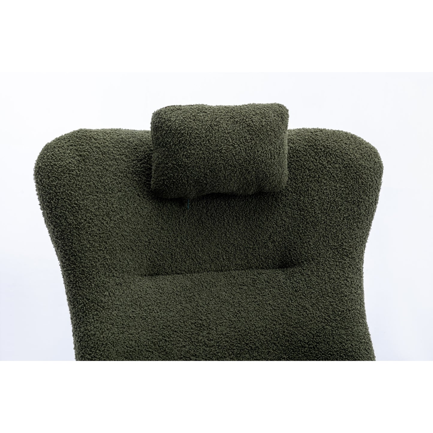 Green Plush Rocking Chair with Pocket