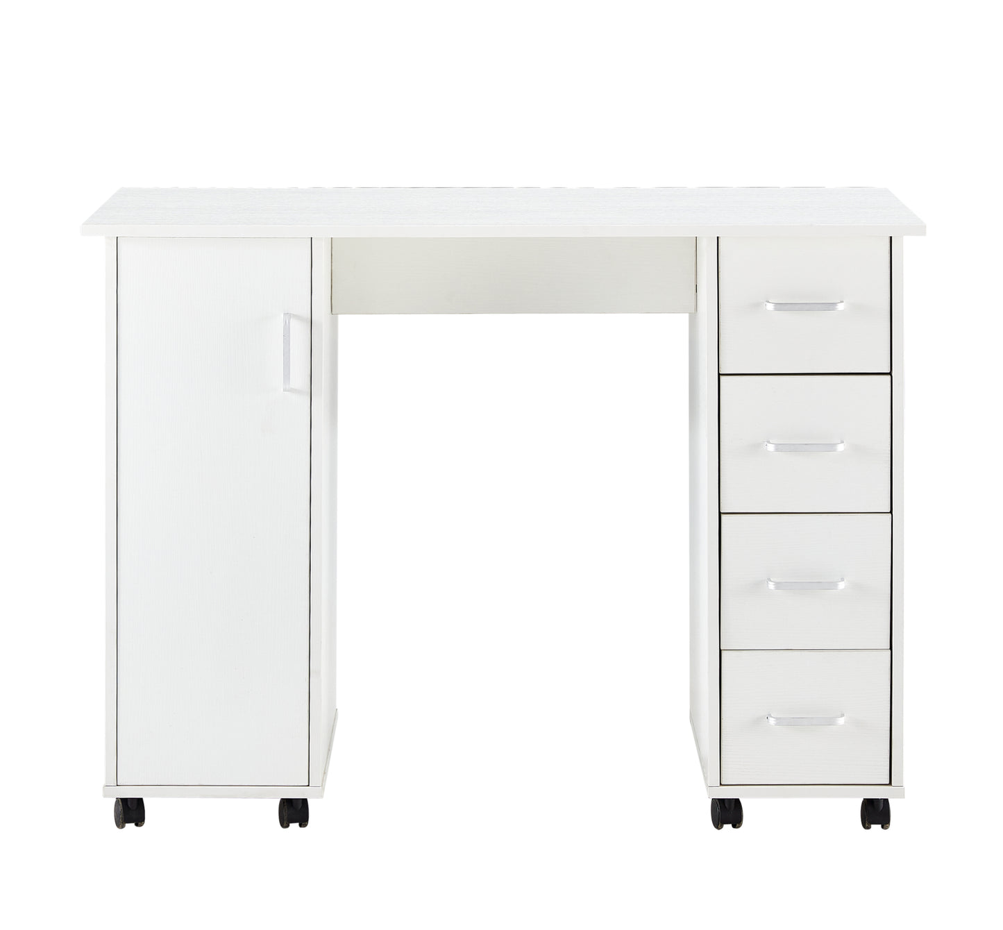 White Home Office Desk Table with Storage