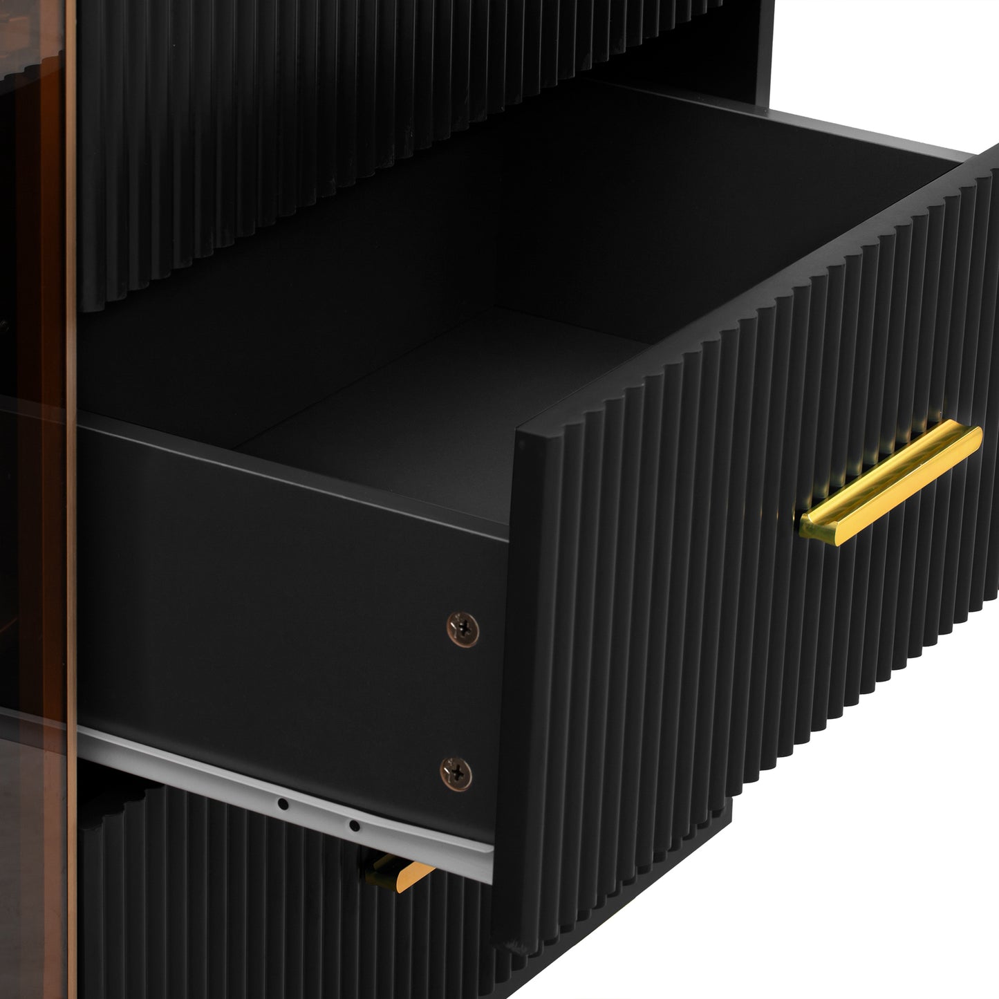 Contemporary Black and Gold Sideboard Buffet Cabinet