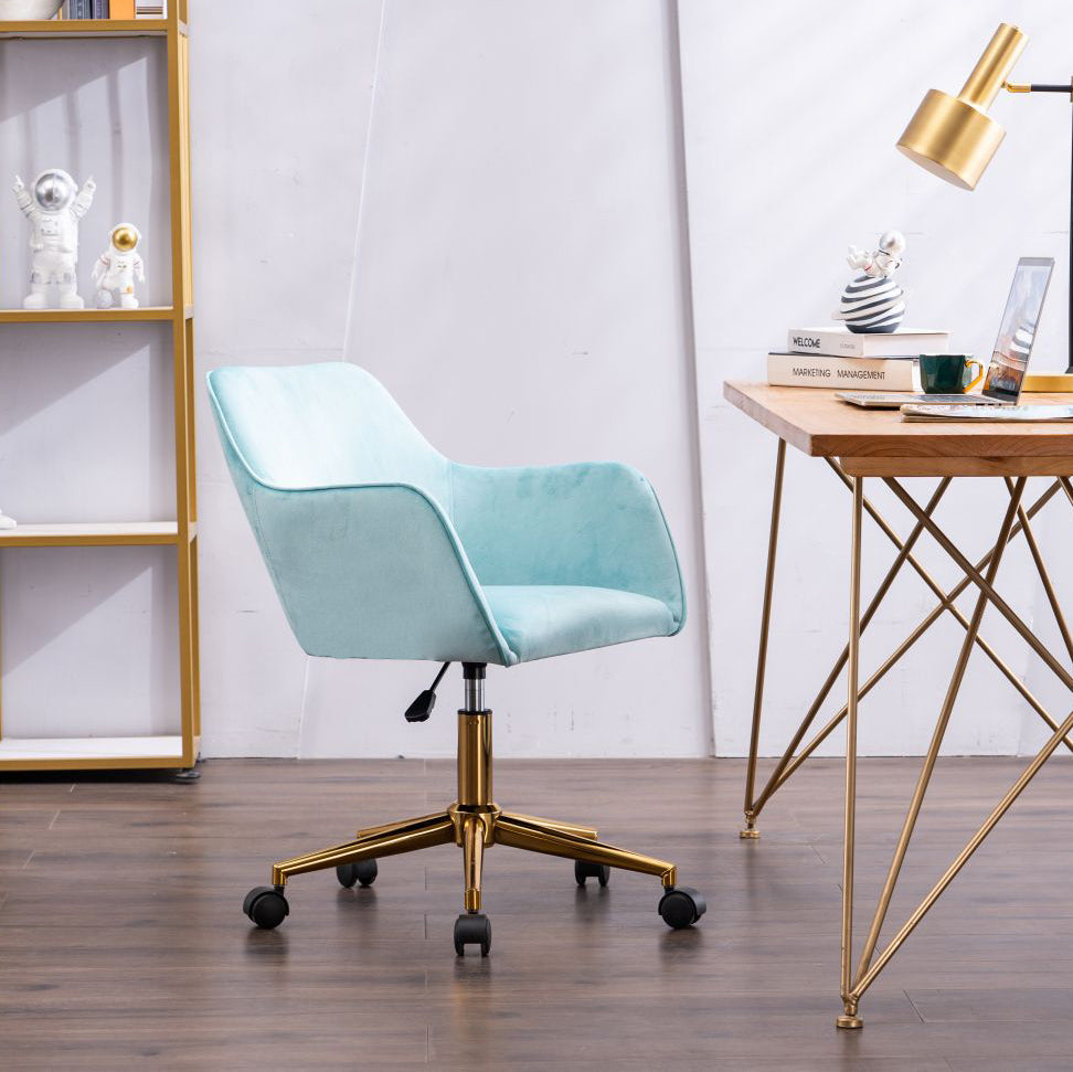 Modern Velvet Adjustable Office Chair with Wheels