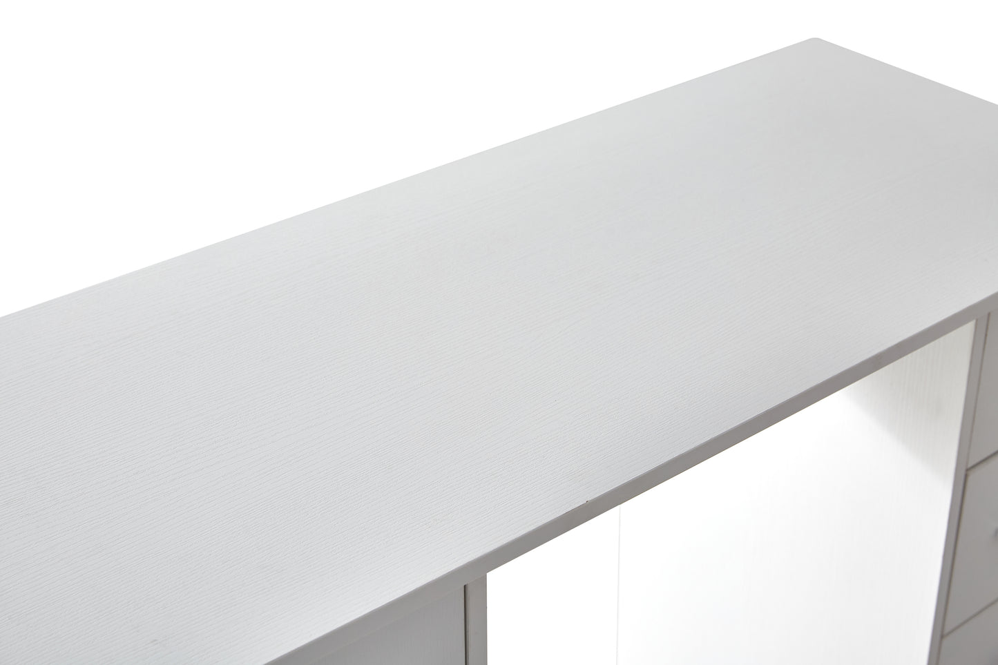 White Home Office Desk Table with Storage