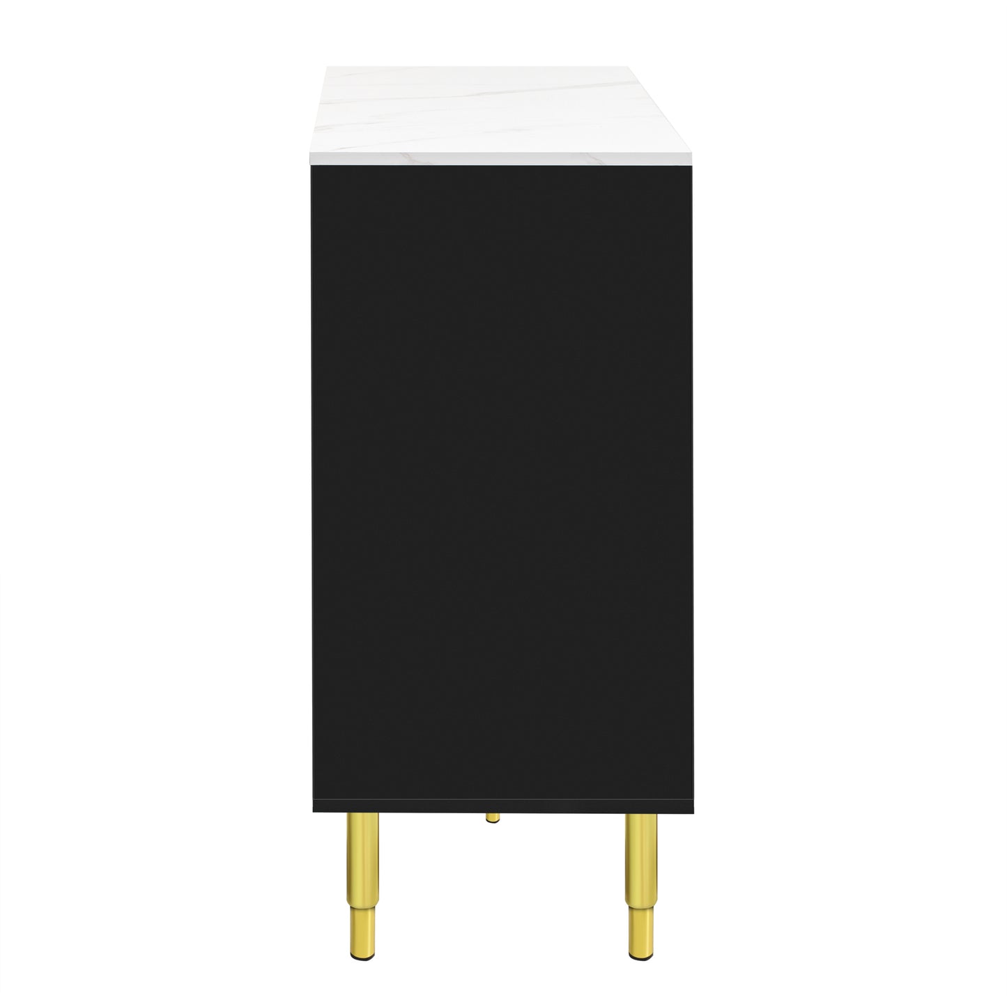 Contemporary Black and Gold Sideboard Buffet Cabinet