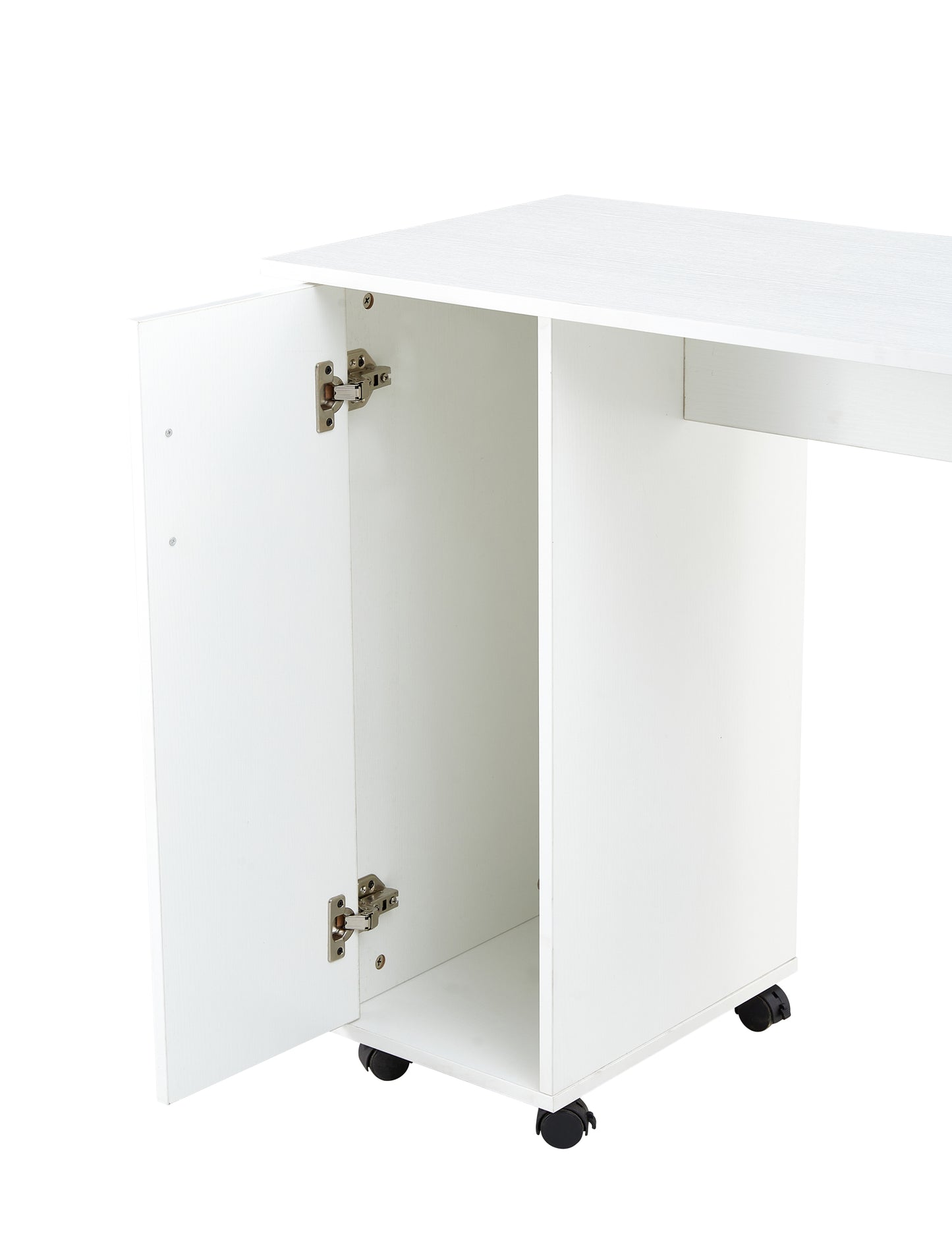 White Home Office Desk Table with Storage