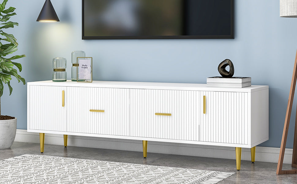 Modern TV Stand with 5 Champagne Legs