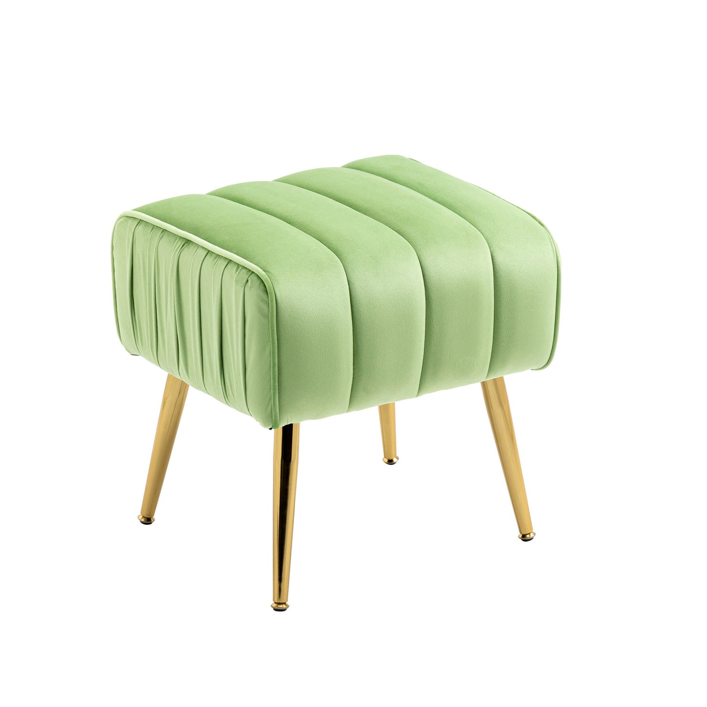 Green Tufted Velvet Accent Chair with Ottoman