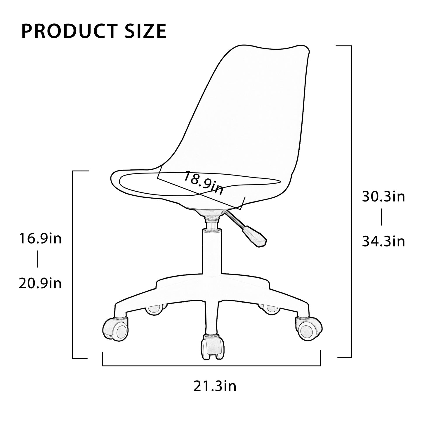 Modern Home Office Desk Chair, Adjustable