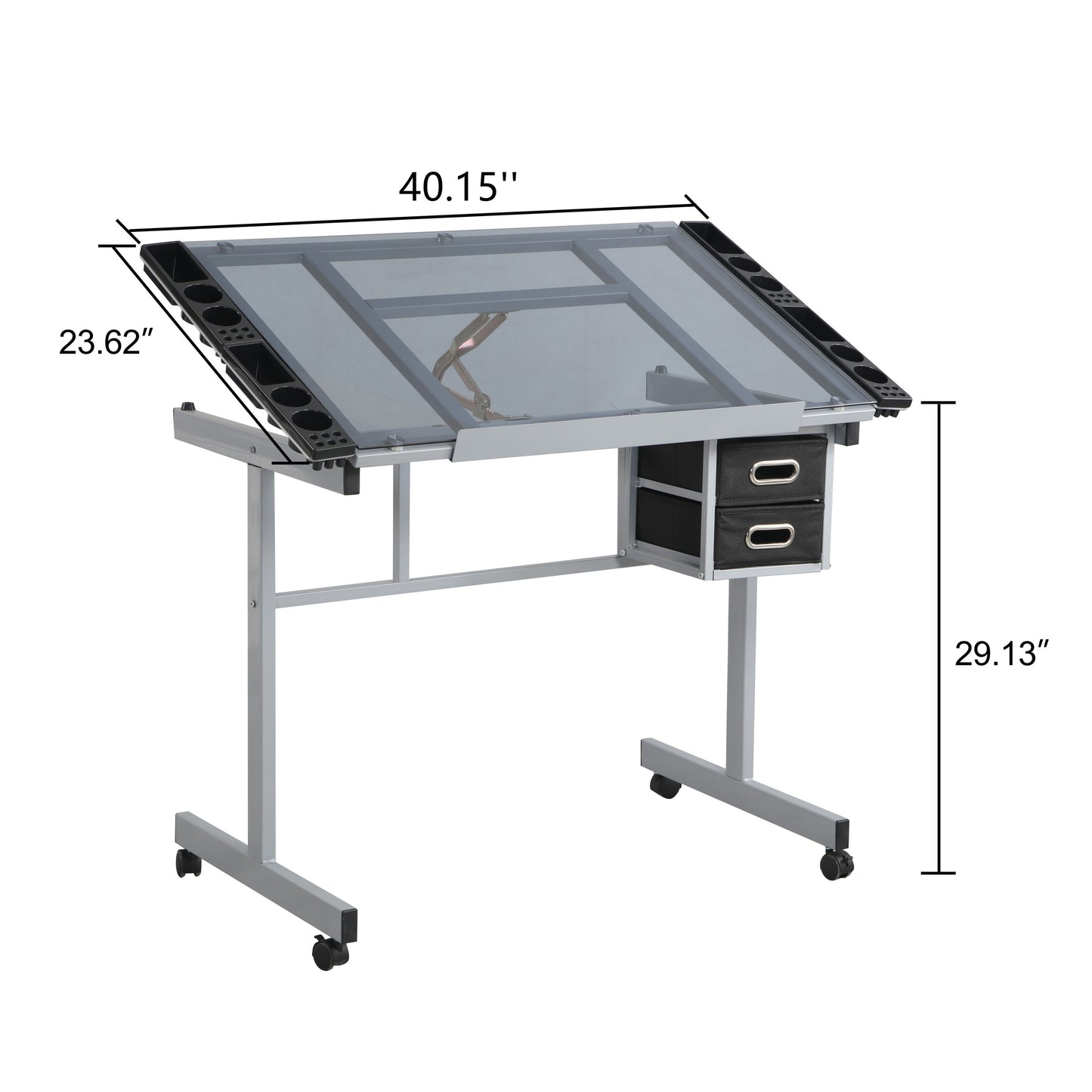 Adjustable Art Drafting Desk with Drawers and Wheels