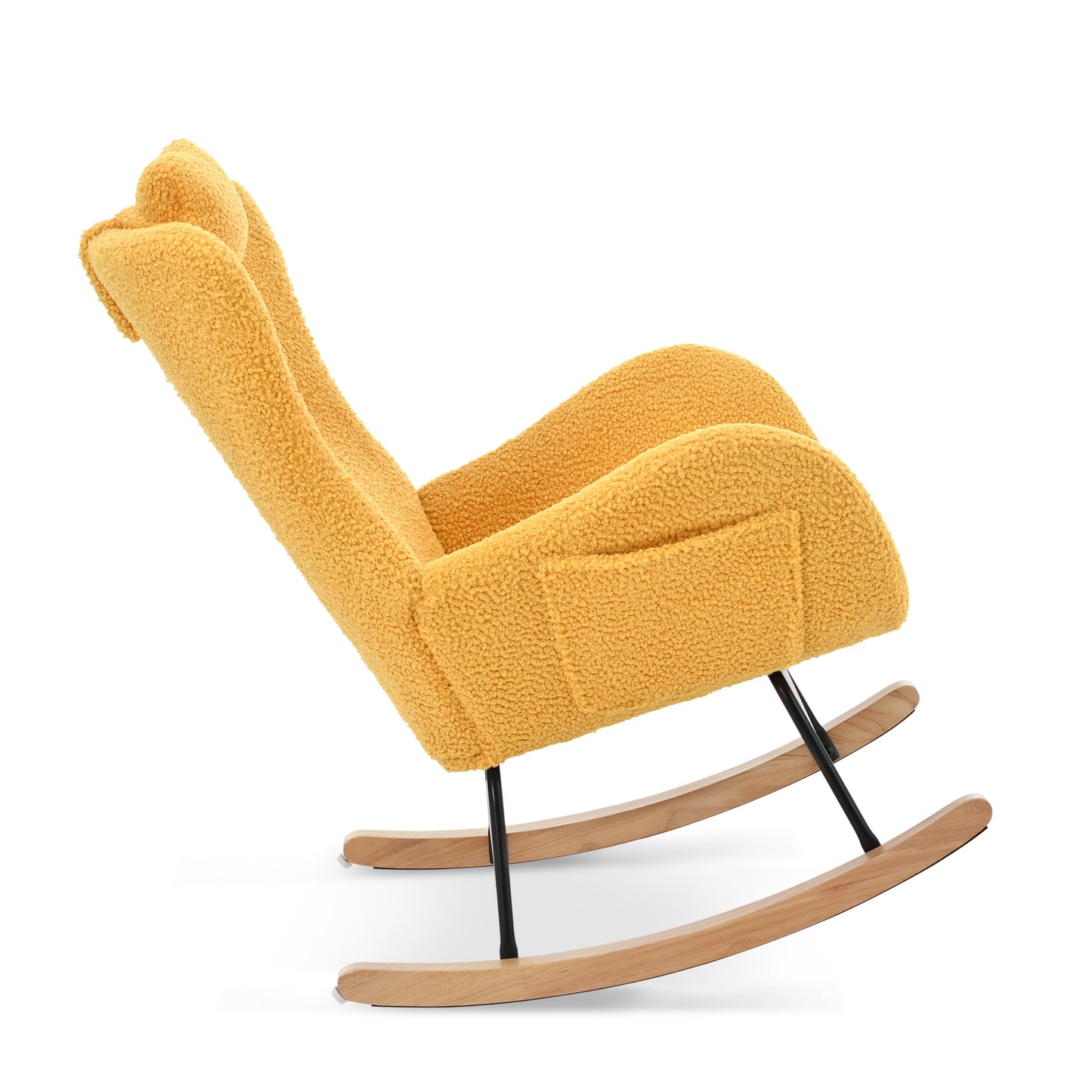 Yellow Fabric Rocking Chair