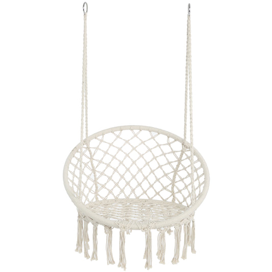 White Hanging Hammock Chair Macrame Swing