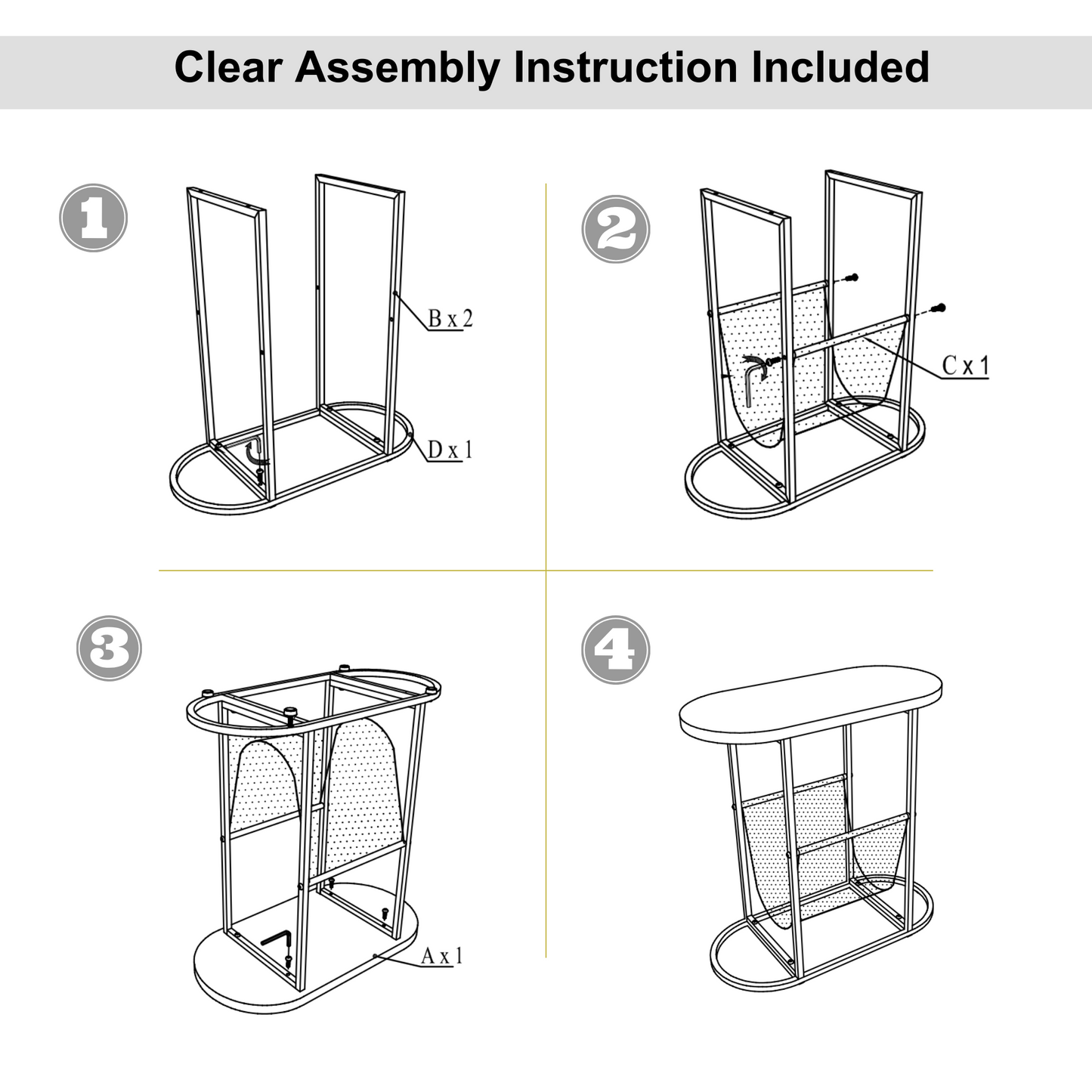 Acacia Oval Side Tables with Magazine Rack (Set of 2)