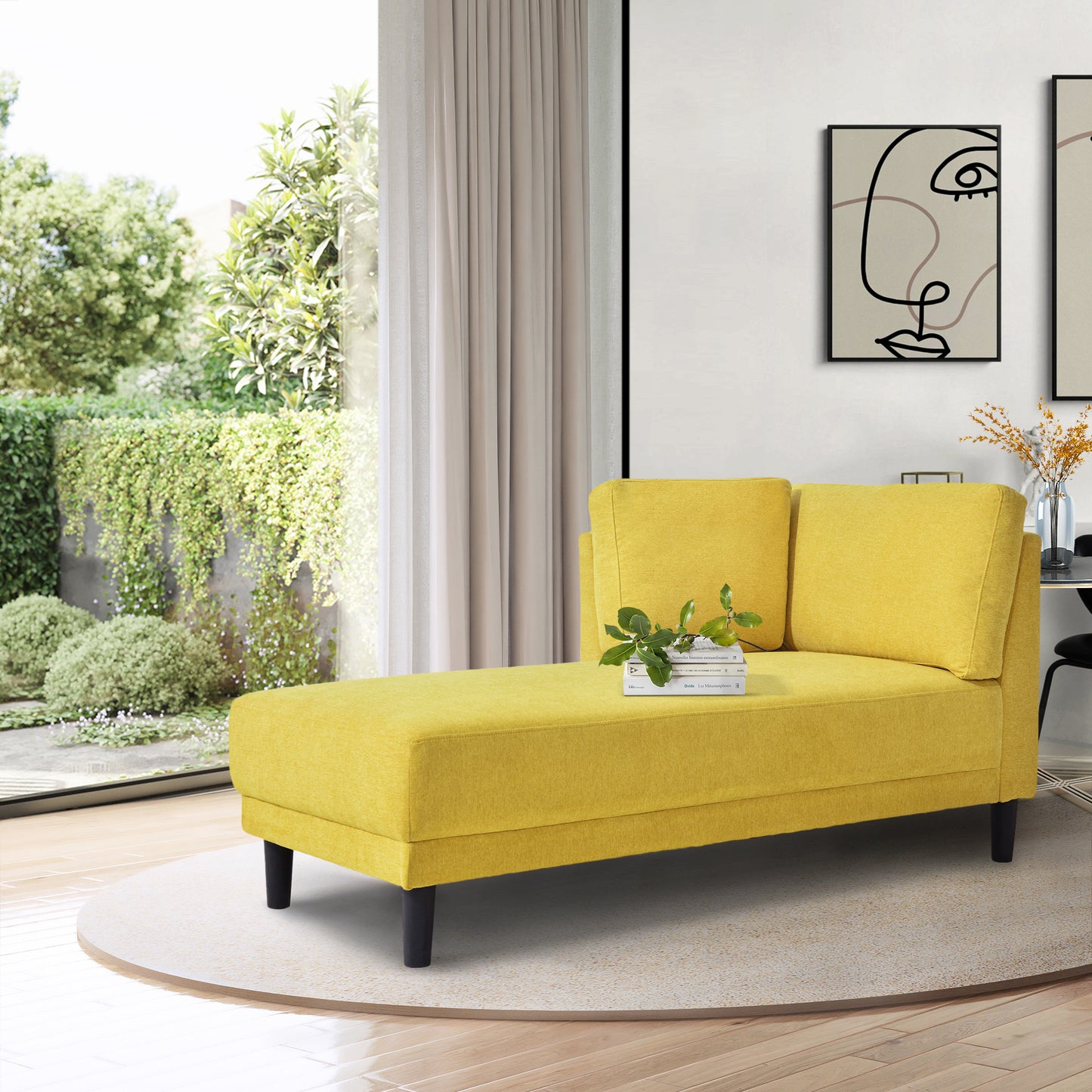 Contemporary Fabric Chaise Lounge