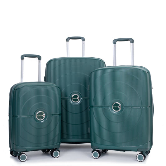 Green Expandable Hardshell 3-Piece Suitcase Set