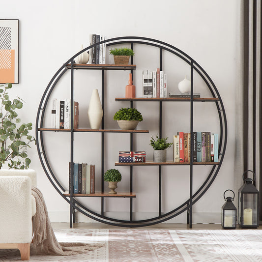 Round 5-Tier Metal Plant Stand and Bookcase