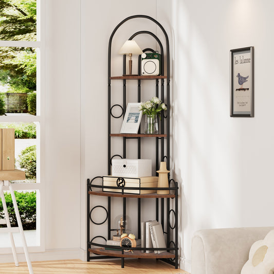 4-Tier Corner Bookshelf and Plant Stand