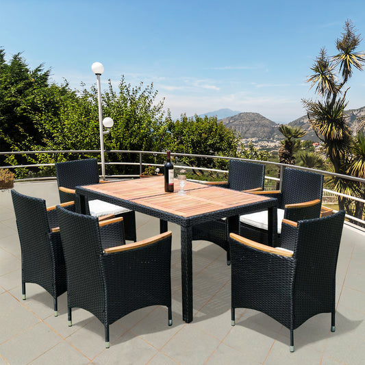 7 piece Outdoor Patio Wicker Dining Set